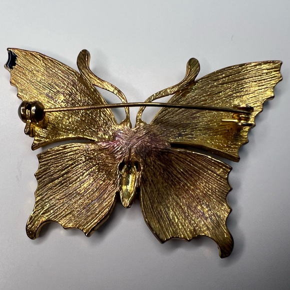 Gorgeous Multicolored Enamel Rhinestone Butterfly Brooch - Picture 11 of 14